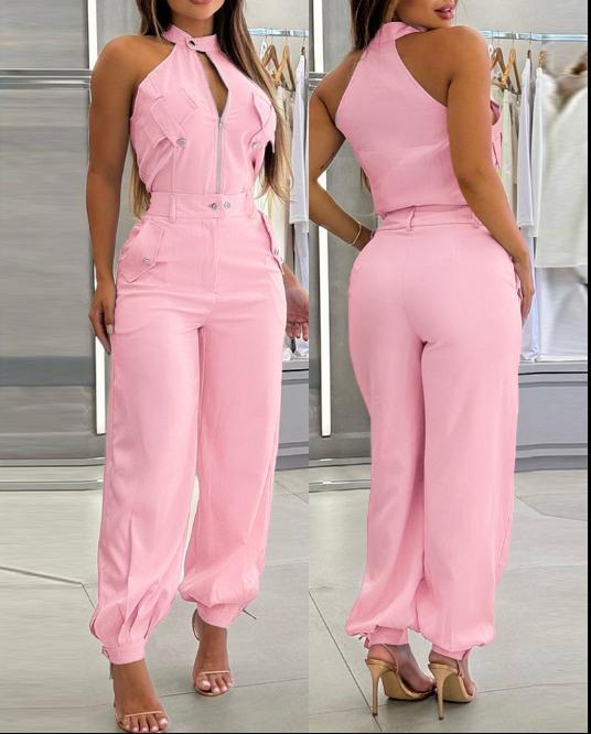 Halter Top Casual Working Pants Two-piece Suit - Sophinity