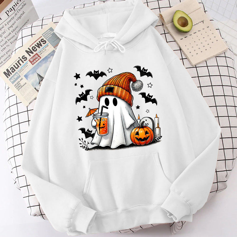 Halloween Ghost Pumpkin Bat Hoodies For Women Fashion Hooded - Sophinity