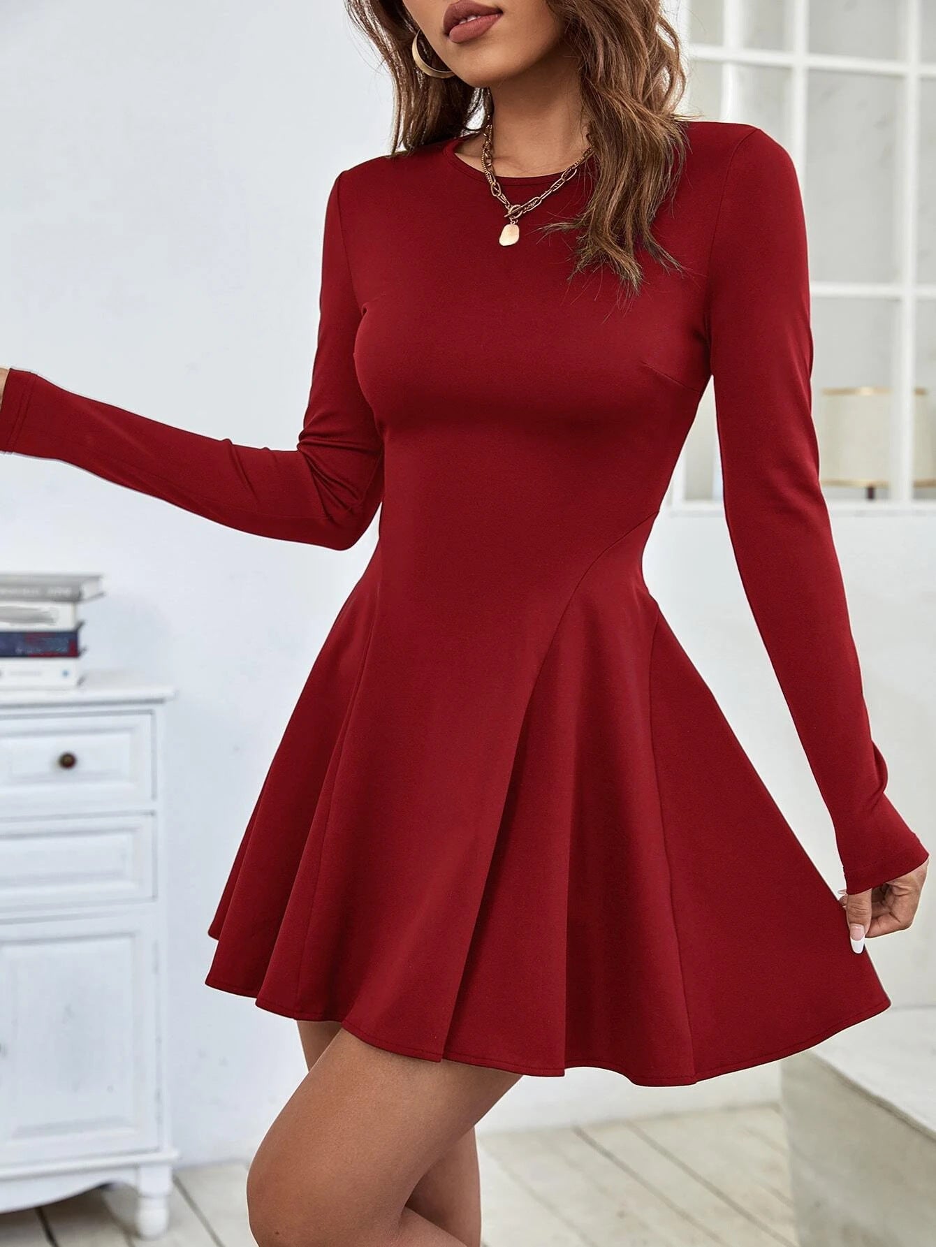 European And American Simple Pure Desire Red Dress - Sophinity