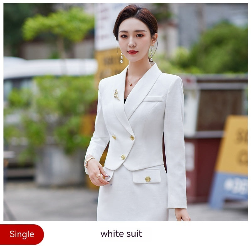New Temperament Leisure Formal White Blazer For Women - Sophinity