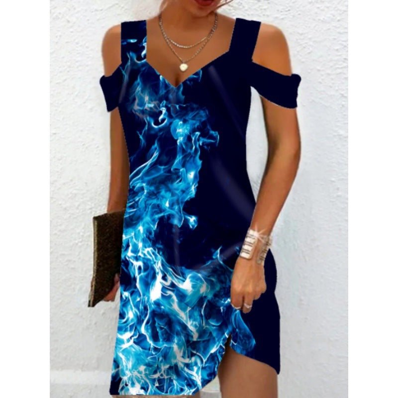 Cross - border European And American Women's Summer Foreign Trade New Printing Elegant Dress - Sophinity