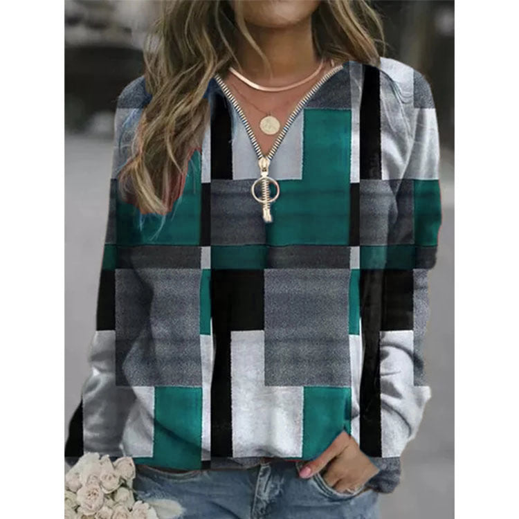 Women's Tops Checkered Sweaters Fleece Jackets - Sophinity