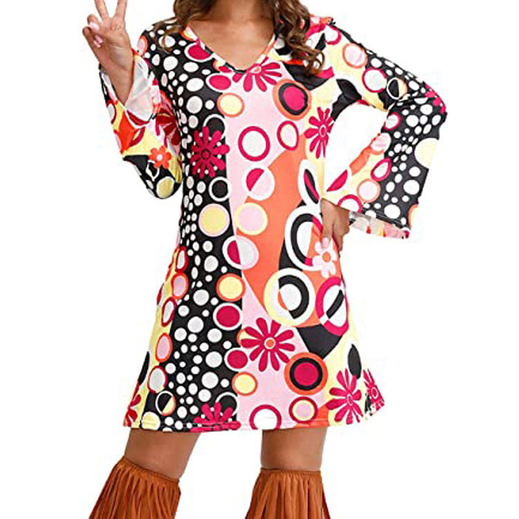 Hippie Clothing Print Dress Women - Sophinity