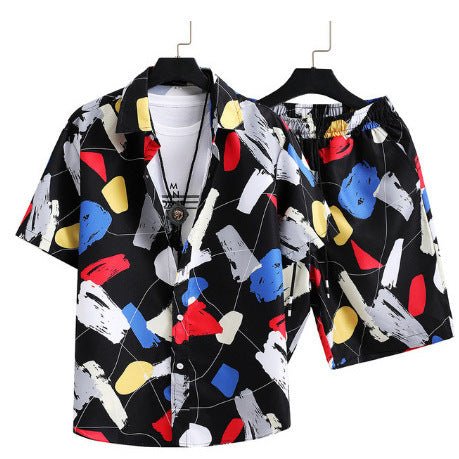 Men's Casual Suit 3D Digital Printing Short Sleeve Shirt Hawaii Suit - Sophinity
