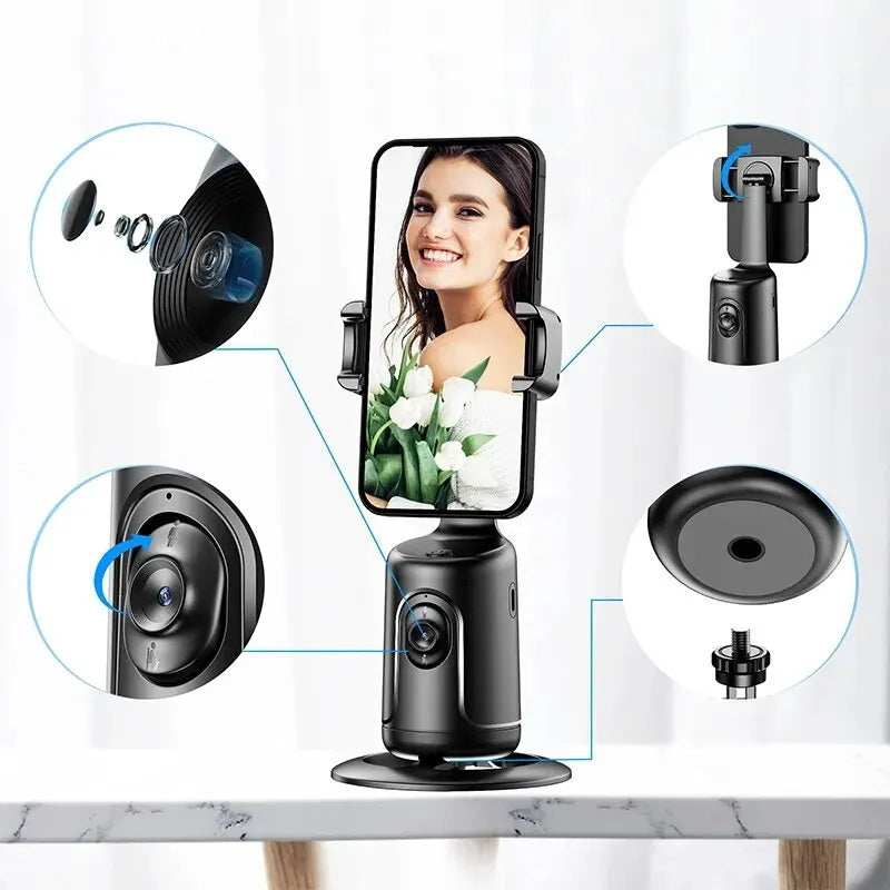 360 Auto Face Tracking Gimbal AI Smart Phone Holder for Video Vlogging Live Streaming | Auto Stabilizer Tripod for iPhone & Android