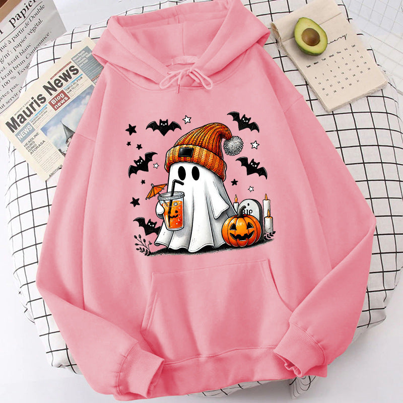 Halloween Ghost Pumpkin Bat Hoodies For Women Fashion Hooded - Sophinity