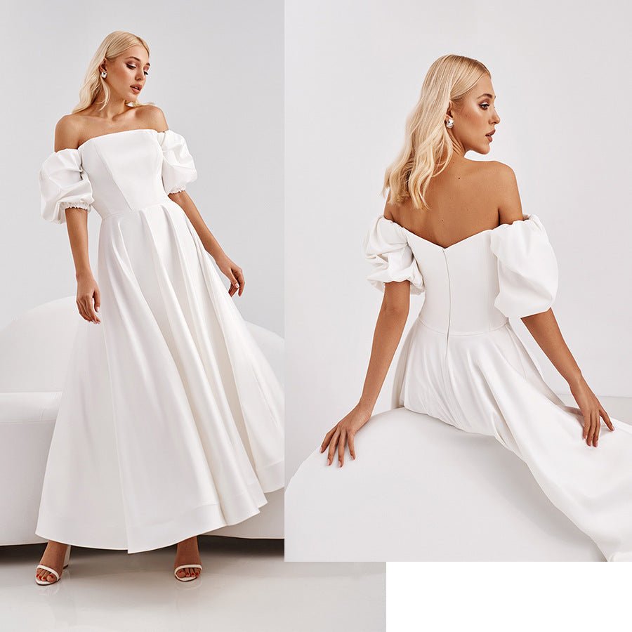 Commuter White One - shoulder Dress - Sophinity