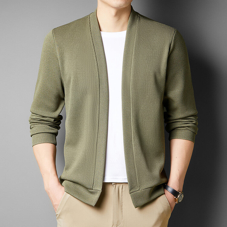 Spring New Fake Two-piece Men's Long-sleeved Knitted Cardigan - Sophinity