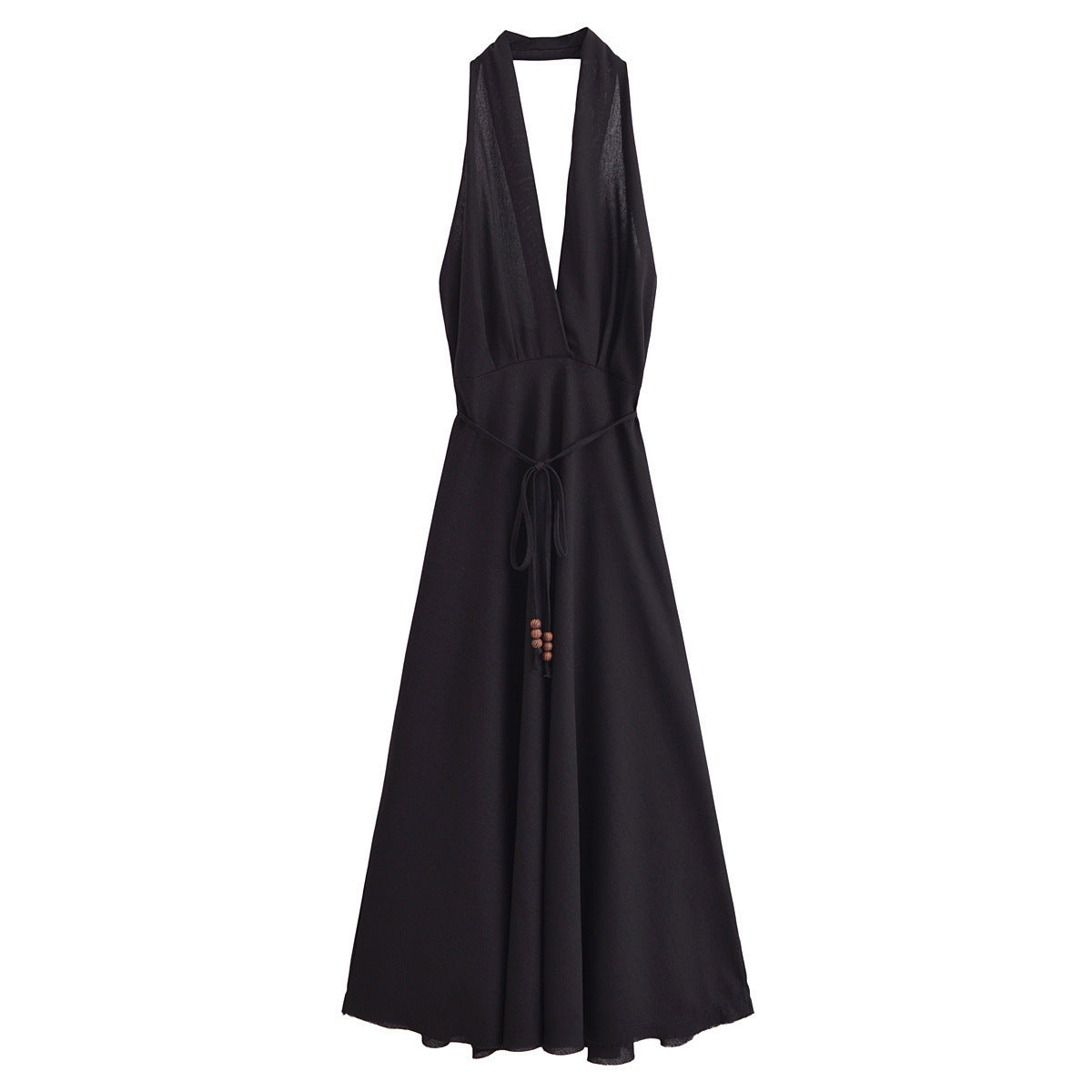 Backless Linen Midi Skirt Dress - Sophinity