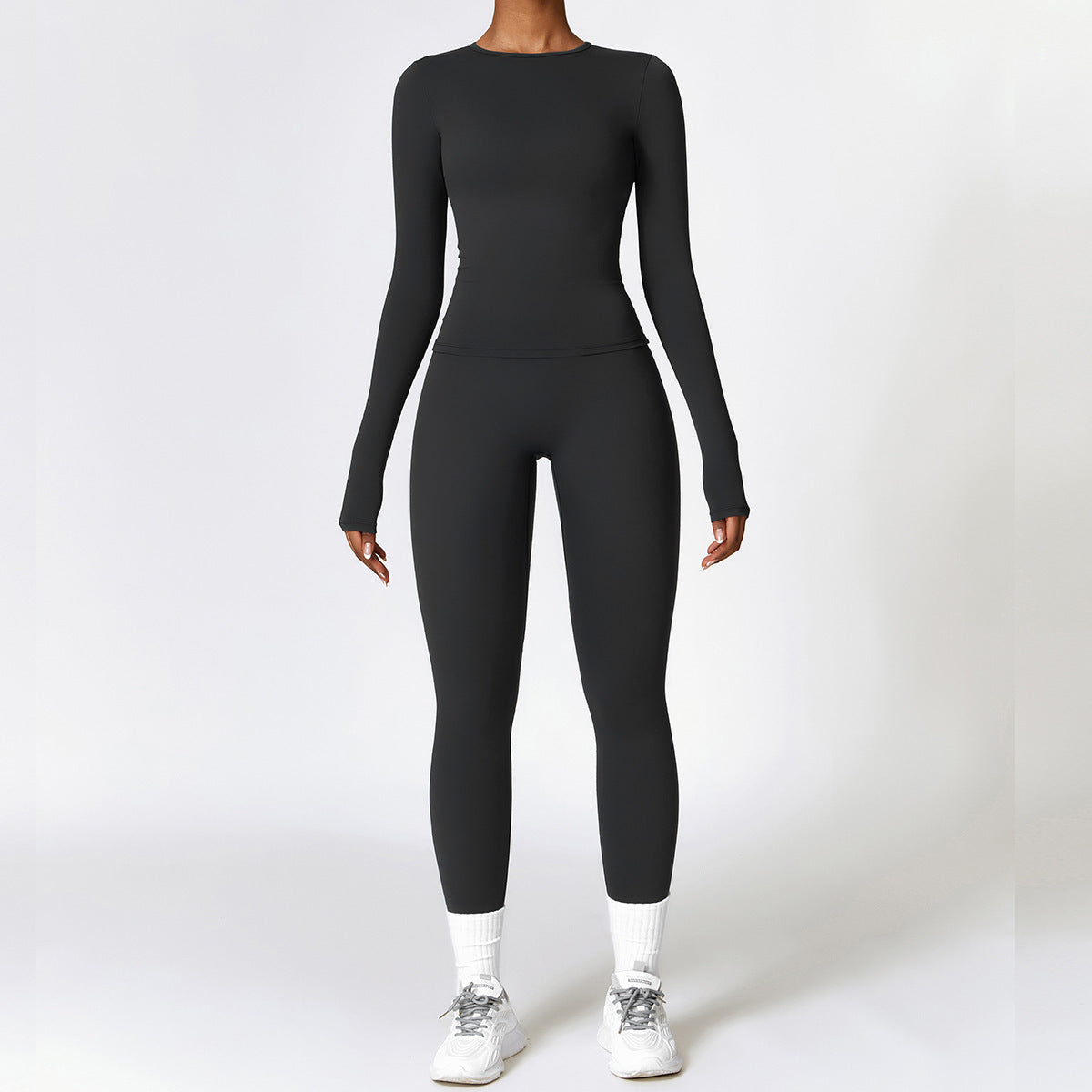 Tight-fitting Brushed Yoga Suit Quick-drying Fitness Clothes Fitness Long Sleeve Tracksuits Sports Suit Gym Top High Waist Leggings Women Sets Yoga Set - Sophinity