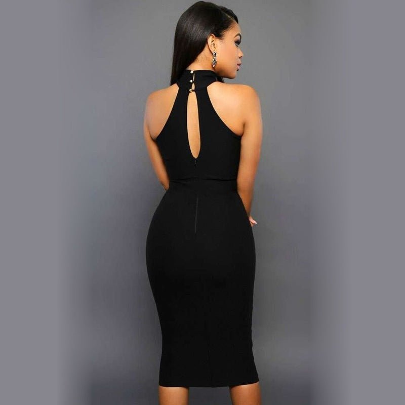 Sling Dress Formal Dress Ladies Prom Dinner Black Strapless - Sophinity