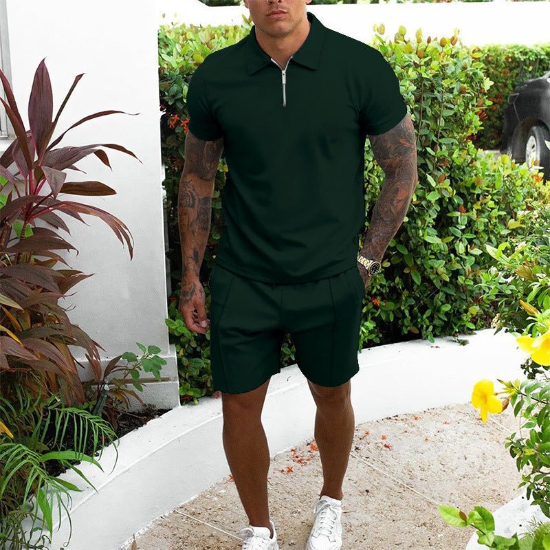 Men's Short - sleeved Shorts Casual Suit Two - piece Suit - Sophinity
