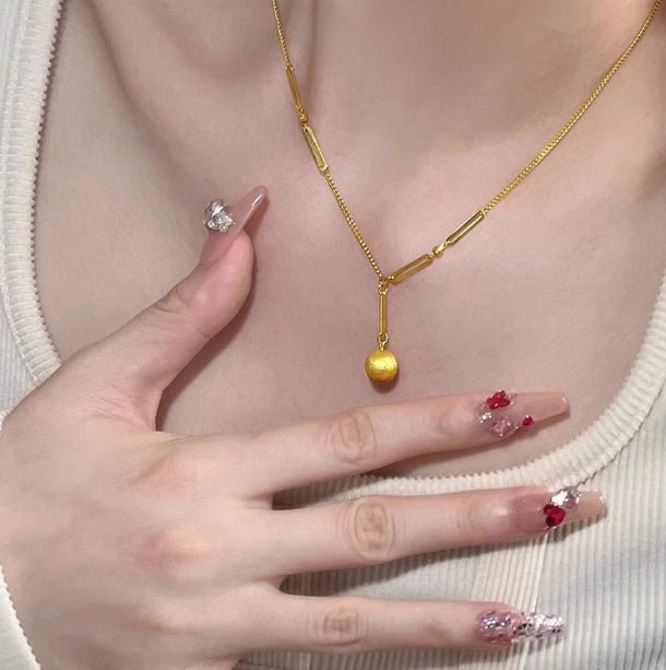 Lucky Beads Necklace Women With Ball And Bing Collarbone - Sophinity