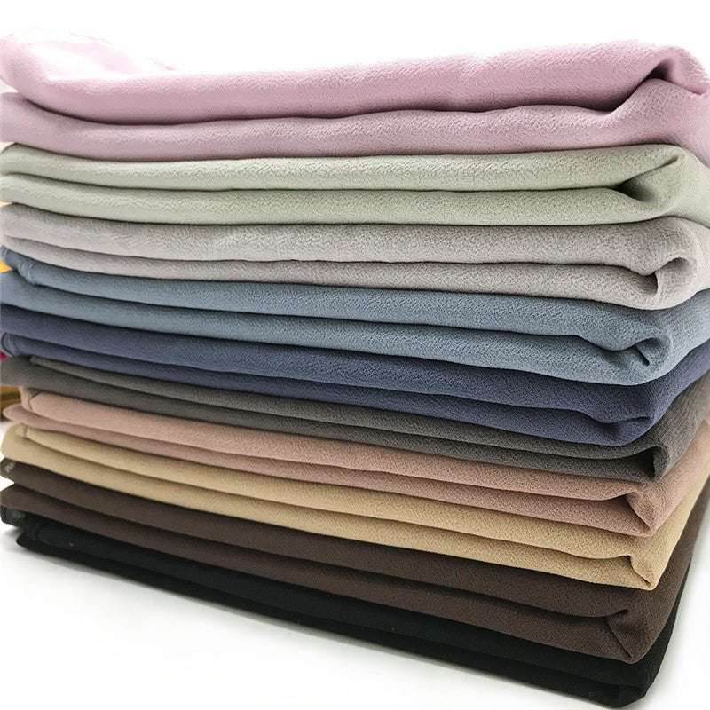 Women's Pure Color Pearl Chiffon Bubble Scarf Gauze Scarf - Sophinity