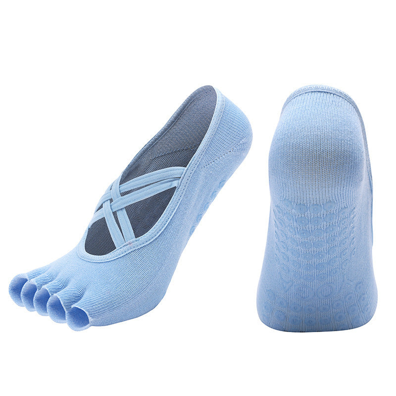 Cross-border Women's Non-slip Five-finger Yoga Socks Live Broadcast Body Dance Aerobics Pilates Fitness Sports Socks - Sophinity