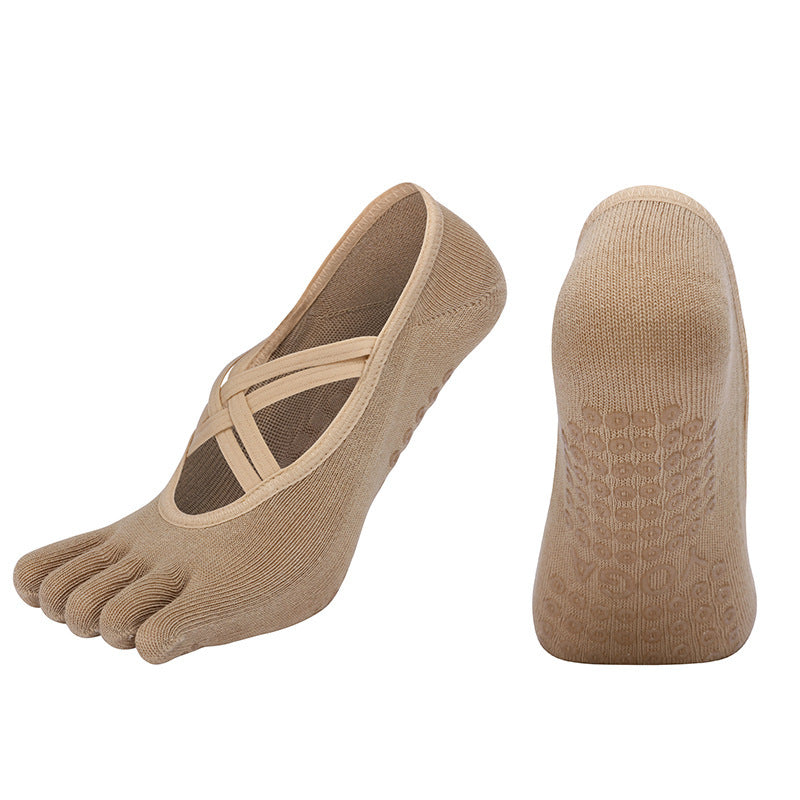 Cross-border Women's Non-slip Five-finger Yoga Socks Live Broadcast Body Dance Aerobics Pilates Fitness Sports Socks - Sophinity