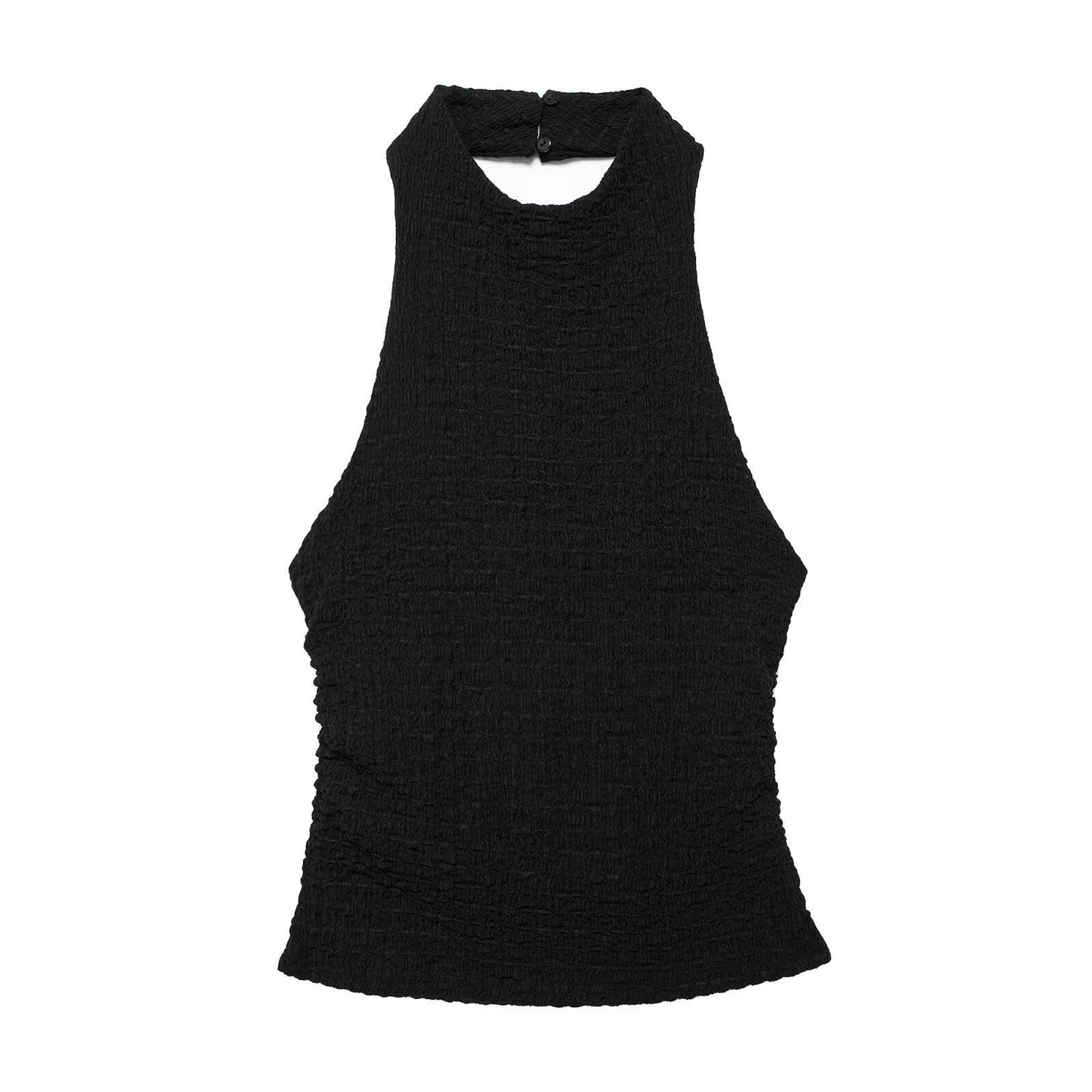 Stylish Good Texture Hanging Collar Top - Sophinity