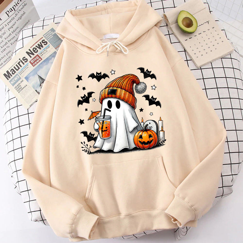 Halloween Ghost Pumpkin Bat Hoodies For Women Fashion Hooded - Sophinity