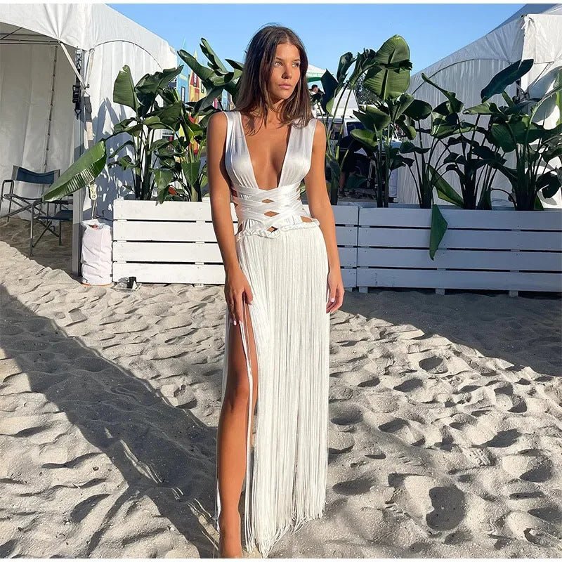 Women's Dress Street White Bandage - Sophinity