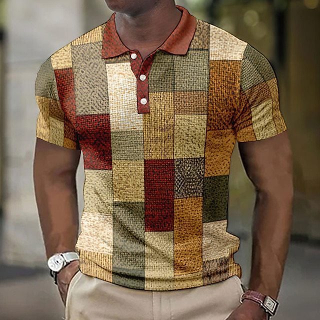 Cross - border European And American Men's Fashion Trend Digital Printing Plaid - Sophinity