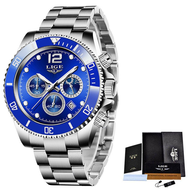 Quartz Watch Men's Sports Waterproof Watch Multi - function Chronograph - Sophinity