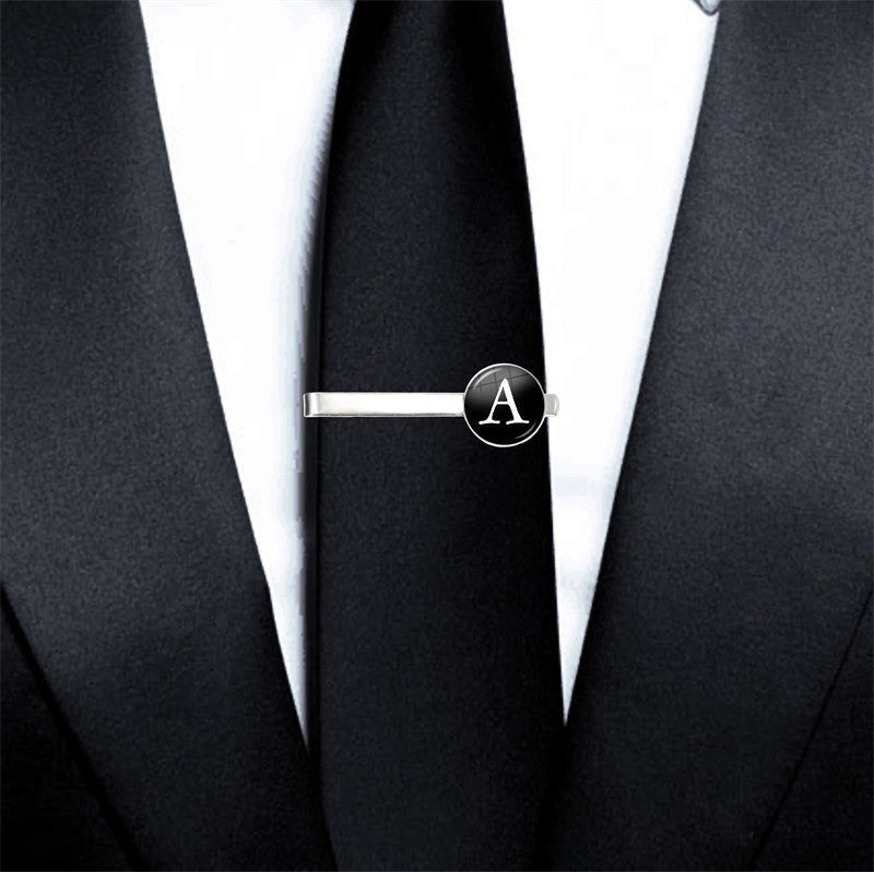 Letter Tie Clip Decoration With French Shirt - Sophinity