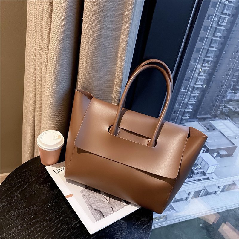Fashion Women Shoulder Bags Large Capacity Handbags Simple Retro Tote Bags Solid Color Famous Brand High Quality Bags - Sophinity