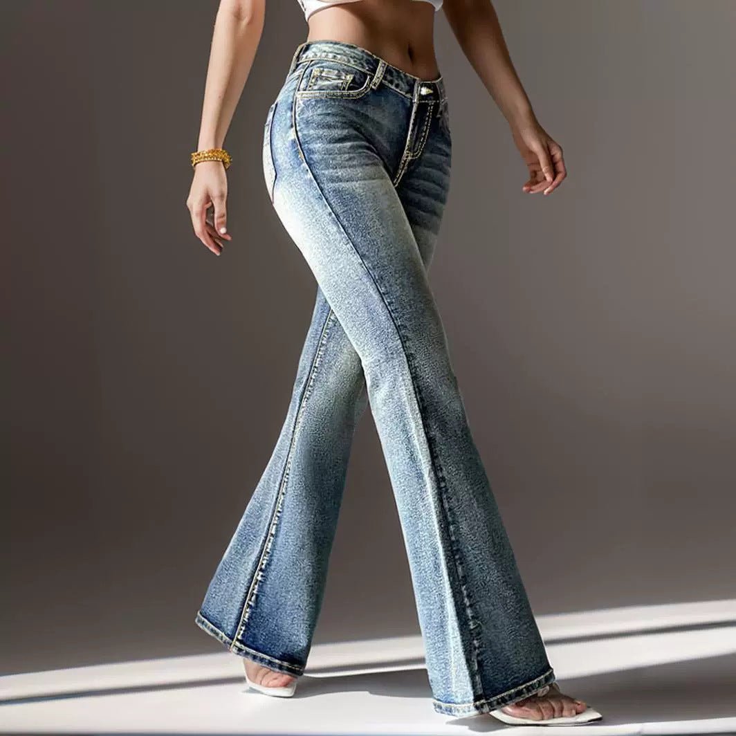Women's Vintage Jeans High Elastic Pocket Embroidered Vintage Jeans - Sophinity