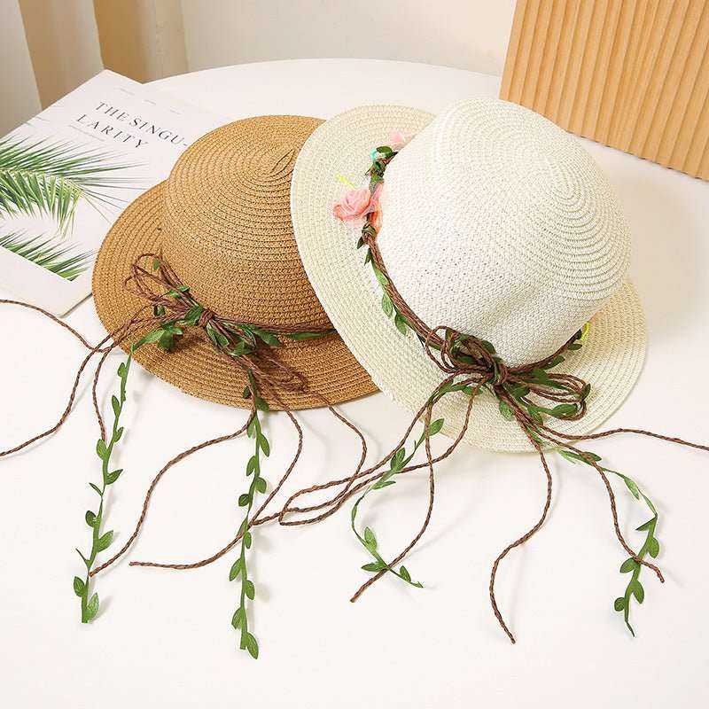 Women's Flat Straw Hat Sun Protection Hat Sun - proof Western Style Beach Hat - Sophinity