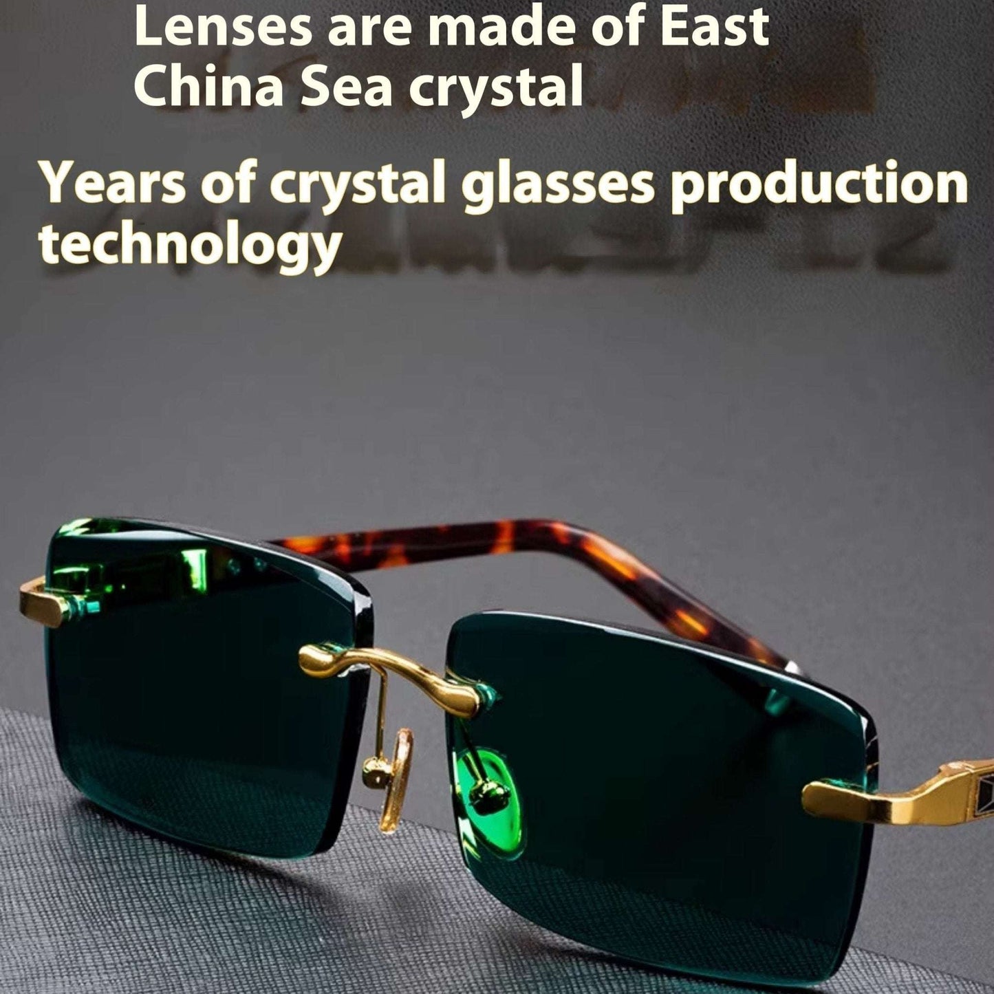 High End Wealth Attracting Dark Green Crystal Glasses - Sophinity