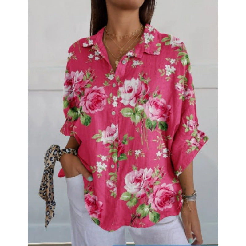 Printed Autumn Leisure Loose Shirt Women's Top - Sophinity