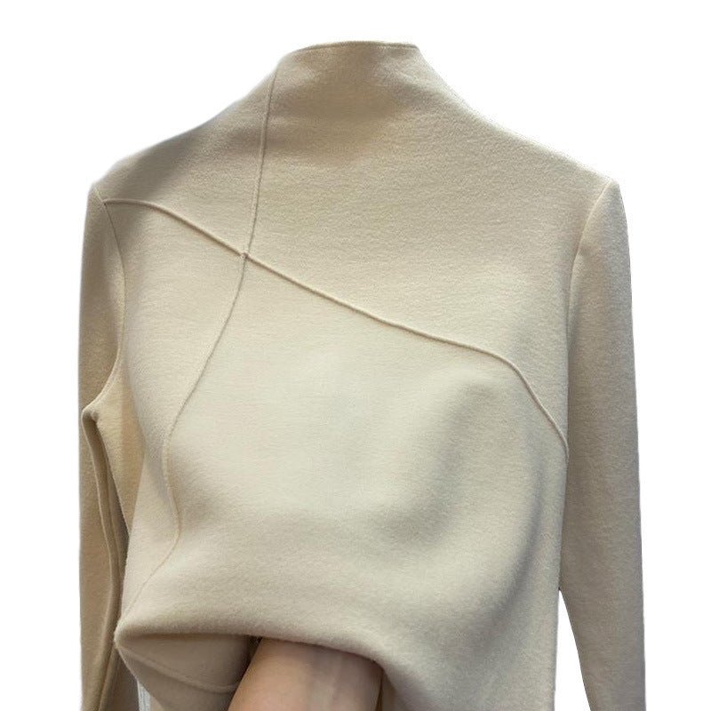 Dralon Half Turtleneck Bottoming Shirt Western Style Slim Fit Warm Long Sleeves - Sophinity