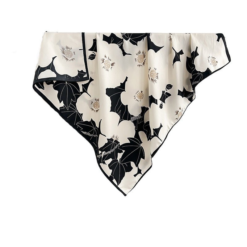 Design Floral Printed Square Scarf Women's Artistic Style Retro - Sophinity
