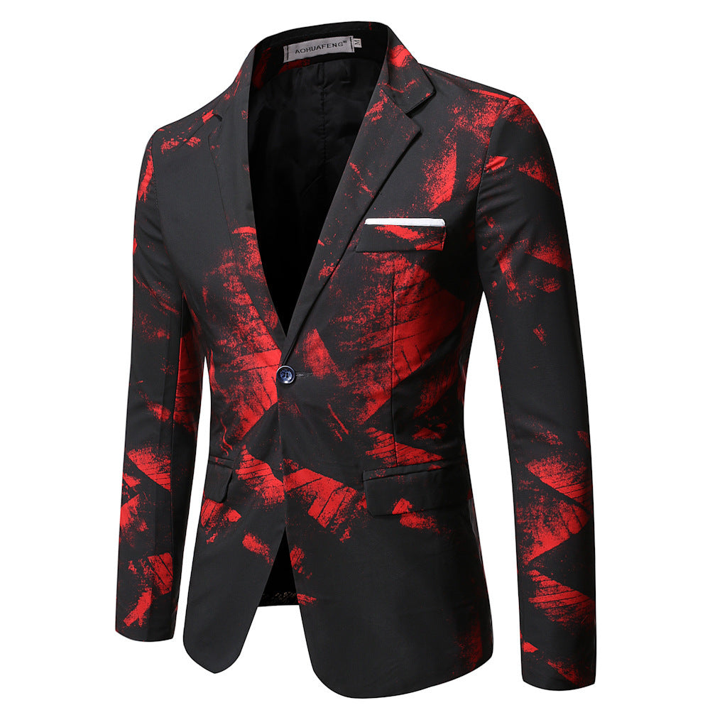 Korean-style Slim-fit Printed Suit Jacket Business Professional Formal Wear - Sophinity