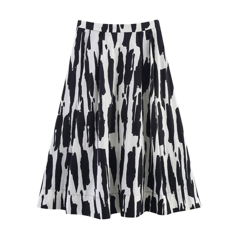 Spring And Summer Square Printing Midi Dress - Sophinity