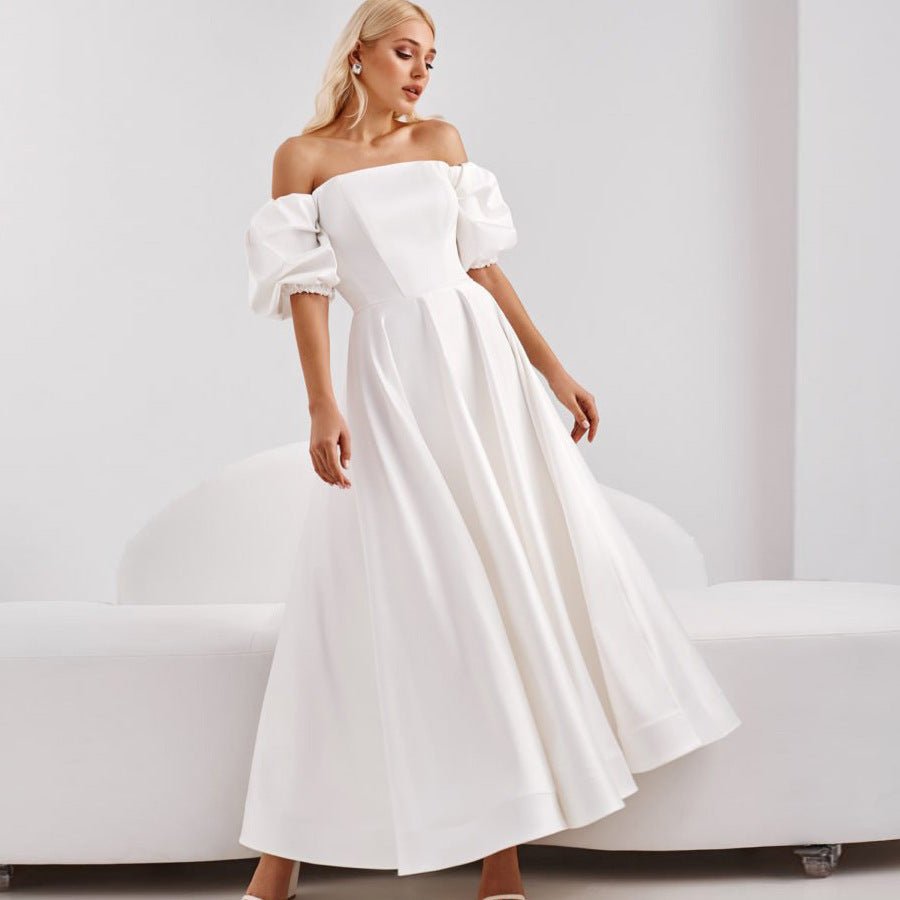 Commuter White One - shoulder Dress - Sophinity