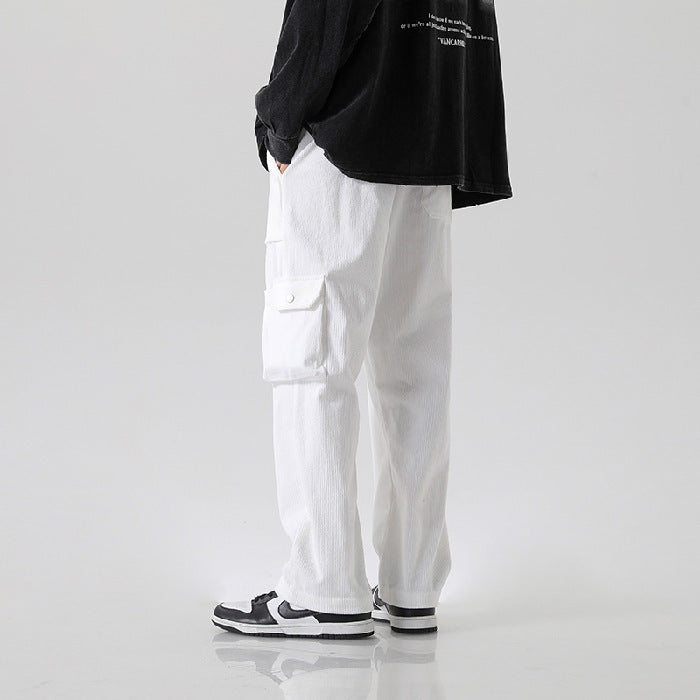 Men's Loose All-matching Corduroy Multi-pocket Straight Cargo Pants - Sophinity