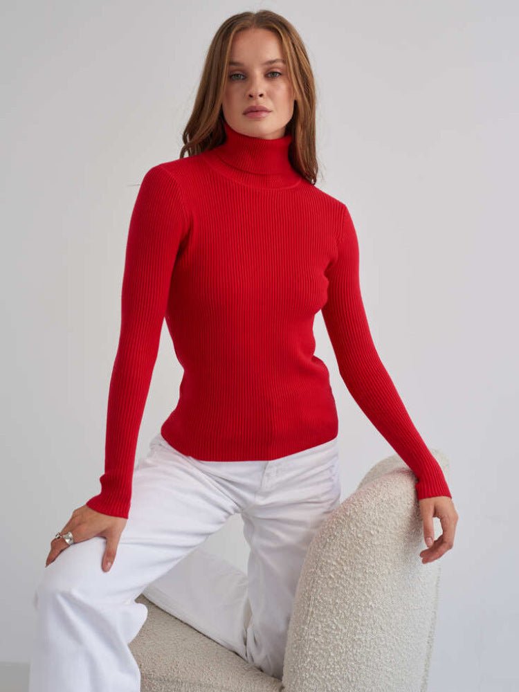 Women's Knitwear Turtleneck Pullover - Sophinity
