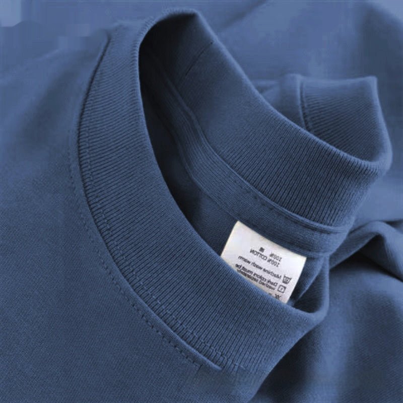 High Quality Cotton Heavy Loose Bottoming Shirt Casual Basic T-shirt Pure Cotton Retro Solid Color Round Neck Men's Short Sleeve - Sophinity