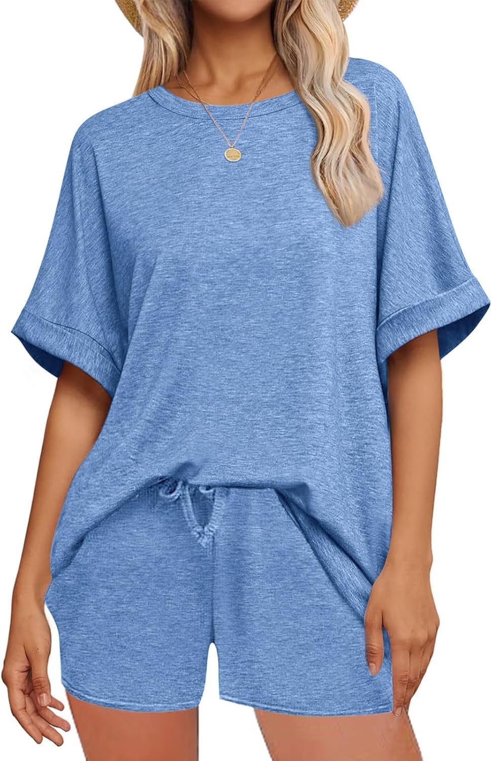 Casual Suit Oversized Short Sleeve T-shirt Drawstring Shorts Casual Wear Sportswear - Sophinity