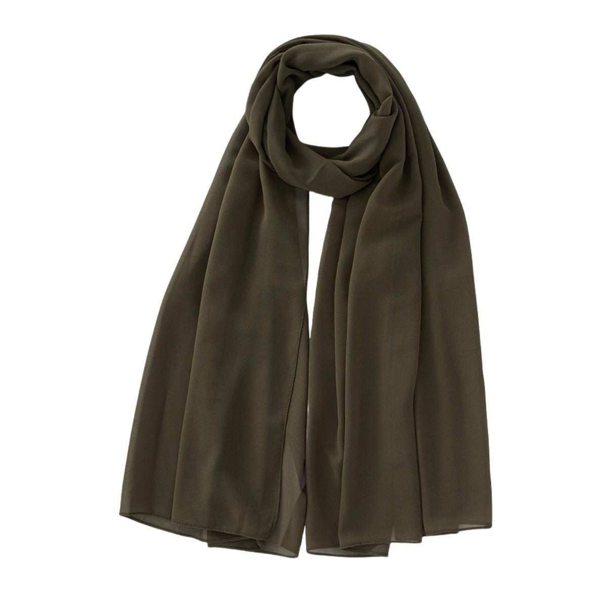 Women's Pure Color Pearl Chiffon Bubble Scarf Gauze Scarf - Sophinity