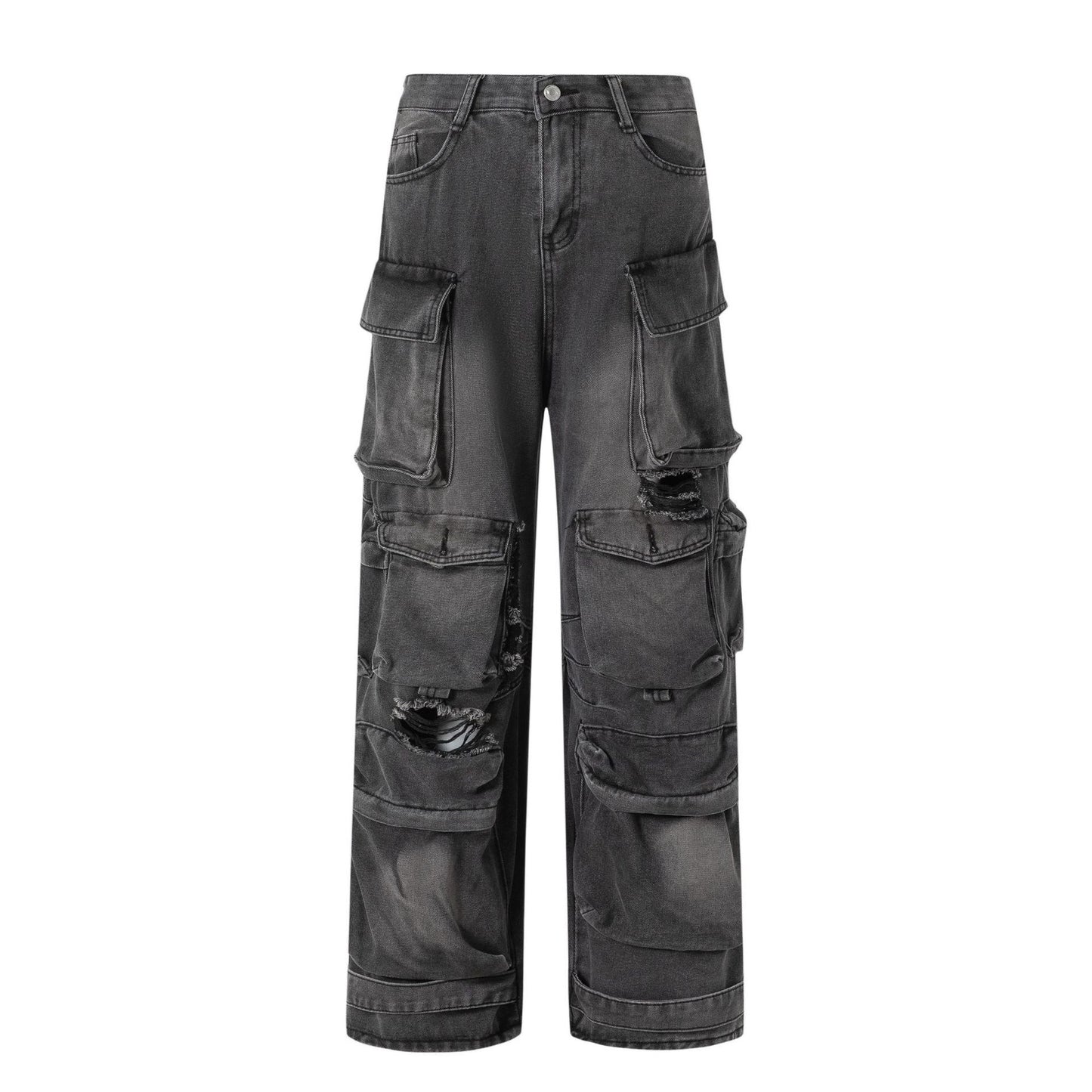 Women's New Cargo Pocket Denim Trousers - Sophinity