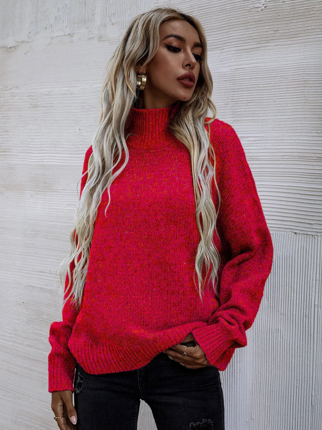 Loose Round Neck Pullover Cable - knit Sweater Women's Clothing - Sophinity