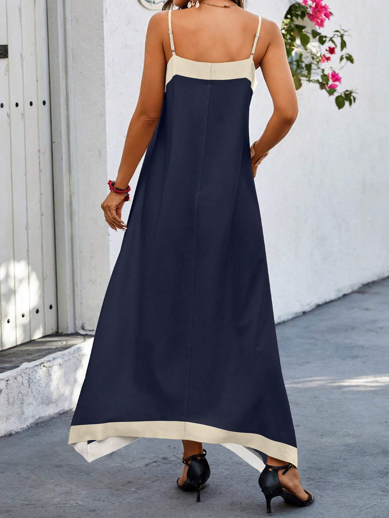 Women Two - Tone Sleeveless Casual Summer Dress Maxi Women Outfit - Sophinity