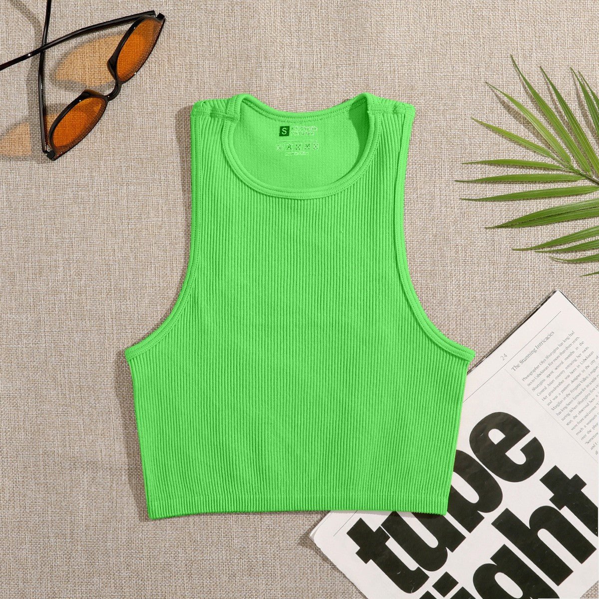 Solid Color Sleeveless Vest Women's Summer High Waist Short Navel Fitness Running Yoga Clothes - Sophinity