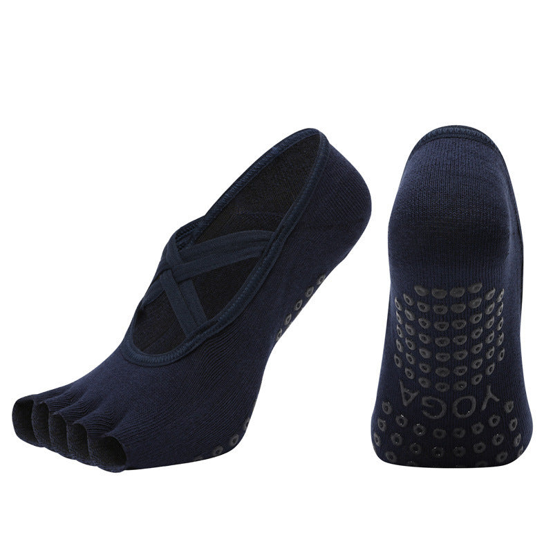 Cross-border Women's Non-slip Five-finger Yoga Socks Live Broadcast Body Dance Aerobics Pilates Fitness Sports Socks - Sophinity