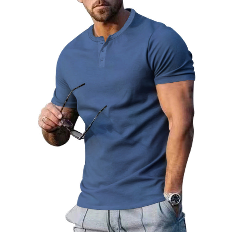 CJdroposhipping Slim Fit Athleisure T-Shirt in Blue for Comfortable and Stylish Casual Wear