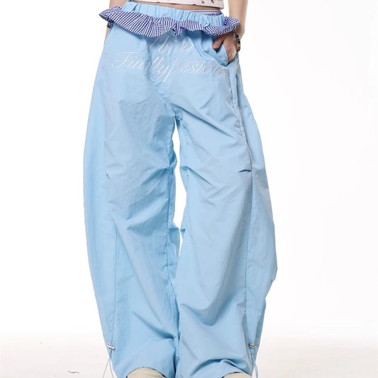 Plaid Stitching Wide Leg Pants Women's Loose Quick-drying Pants - Sophinity