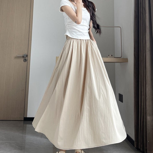 Summer High Waist A- Line Slimming Pleated Dress - Sophinity