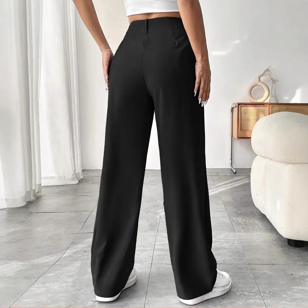 Autumn And Winter High Waist All-matching Wide Leg Leisure Suit Pants For Women - Sophinity